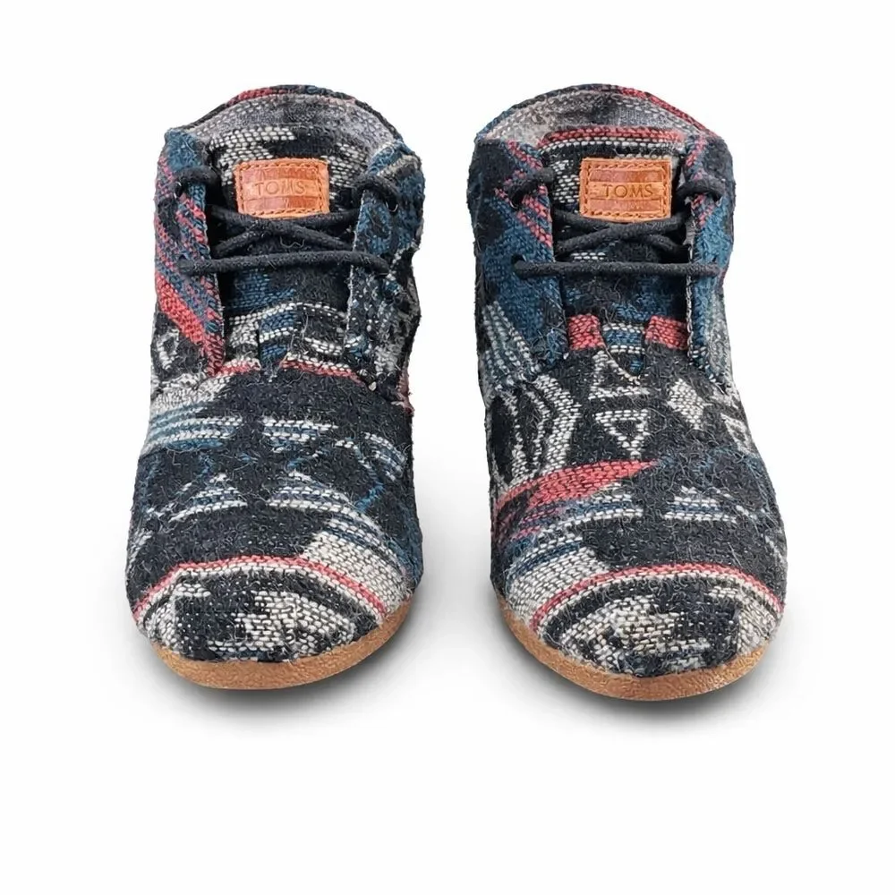 TOMS Women’s Tribal Woven Wedge Booties Lace-Up Size 5.5